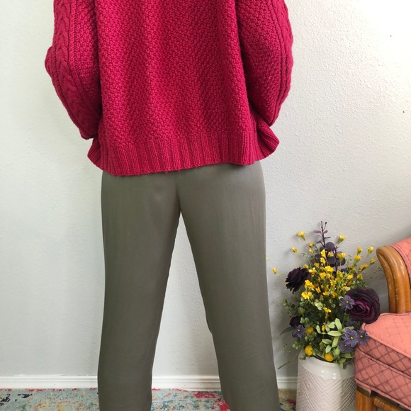 Nick Paperbag Olive Tie Waist Belted Cuffed Pants - Picture 5 of 8